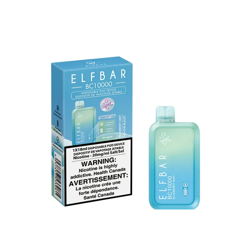 Elf Bar BC10000 Disposable Vape with 10,000 puffs, 18mL vape juice, and 620mAh rechargeable battery